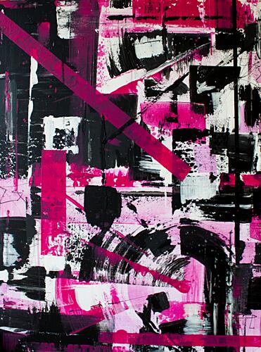 Dynamic Pink Abstract Art déco reproduction