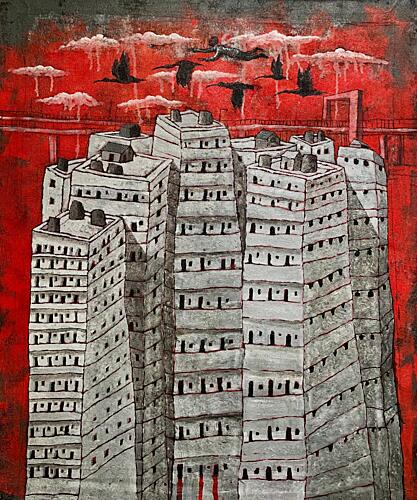 Surreal Urban Flight Art Print