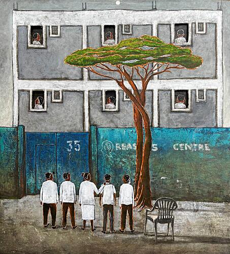 Community Street Scene Art Print