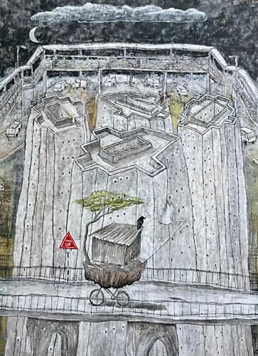 Dystopian Urban Dwelling Art Print