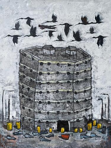 City Tower Flight Art Print