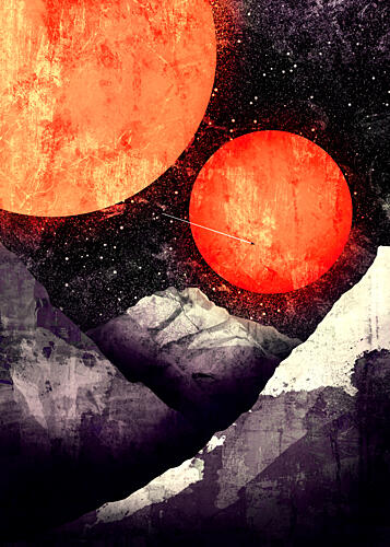 Red Planets over Mountains Montagne reproduction