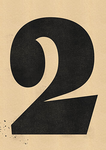 Bold Number Two Art Print