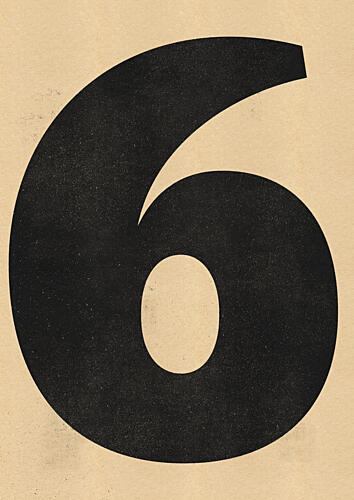 Retro Number Six Art Print