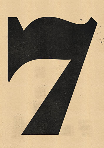 Vintage Number Seven Art Print
