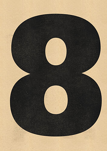 Vintage Number Eight Art Print