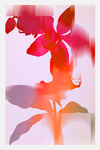 Vibrant Glitch Orchid Art Print