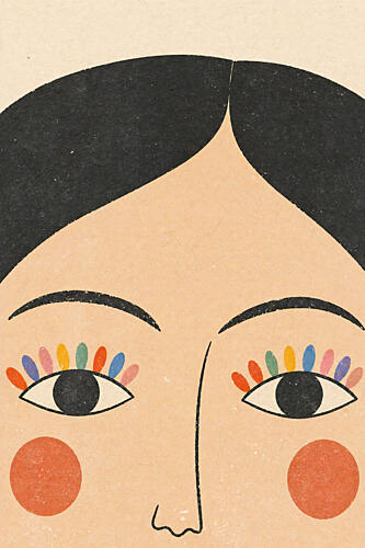 Rainbow Eyelashes Face Art Print