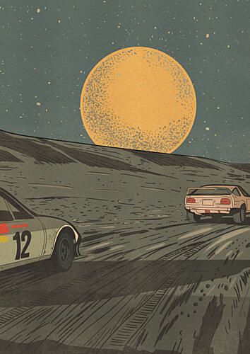 Desert Moon Rally Art Print