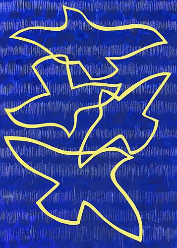 Flying Abstract Birds Art Print