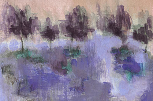 Tree Park 2 Periwinkle Blue Art Print