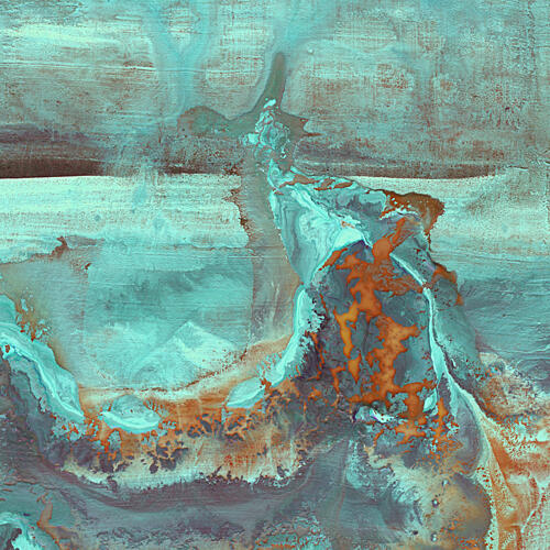 Deep Teal Flow Art Print by Jared Hankins