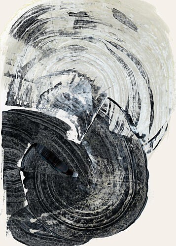 Swirling Monochrome Abstract Art Print