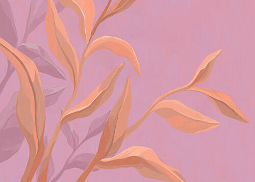 Pink Botanical Flow Art Print