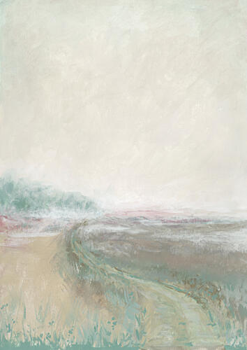 Misty Pastel Landscape Art Print
