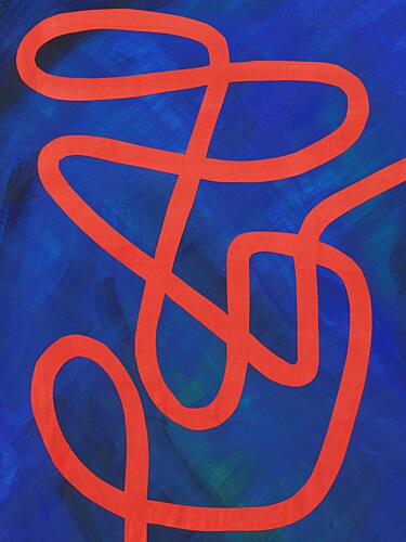 Tangled Red Lines Art Print