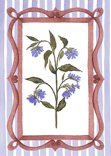 Blue Framed Botanical Art Print