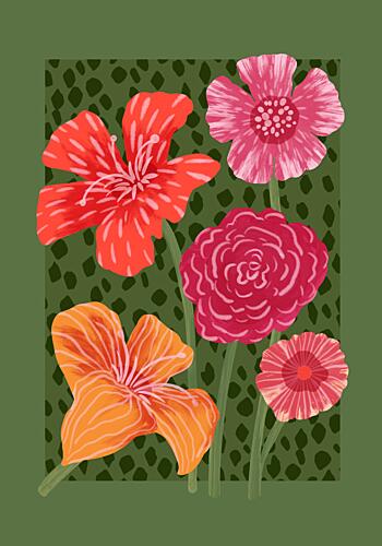 Vibrant Tropical Blooms Art Print