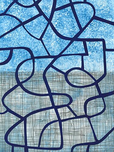 Intertwined Blue Textures Art Print
