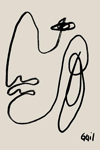 Continuous Line Portrait Art Print by GIovanna Gil Alves