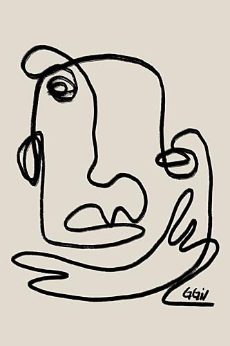Abstract Line Face Art Print by GIovanna Gil Alves
