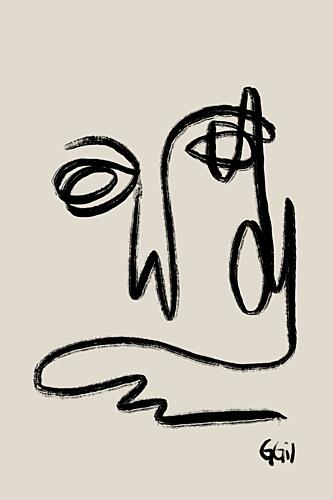 Abstract Line Face Art Print by GIovanna Gil Alves