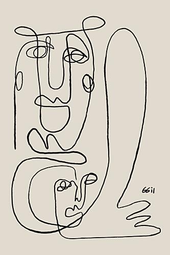 Abstract Line Faces Art Print by GIovanna Gil Alves