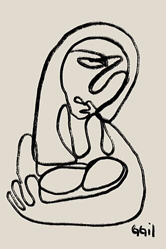 Abstract Mother and Child Art Print by GIovanna Gil Alves