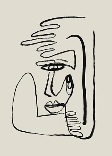 Minimalist Line Face Minimaliste reproduction