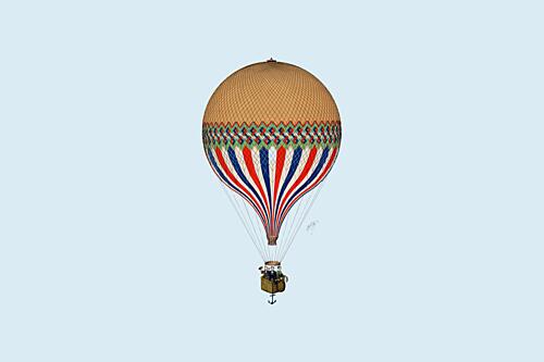 Elegant Vintage Hot Air Balloon Art Print