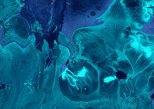 Abstract Ocean Swirls Océan reproduction