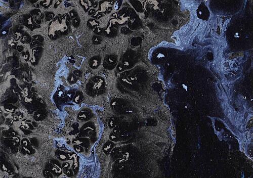Deep Blue Marble Flow Art Print by Santhosh ch