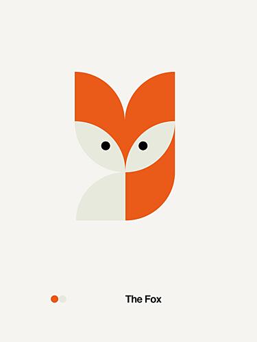 Geometric Fox Géométrique reproduction