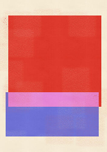 Red Pink Blue Abstract Art Print