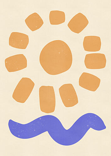 Abstract Sun Wave Art Print by Nicholas