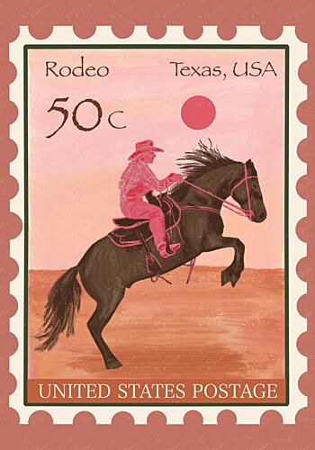 Texas Rodeo Rider Art Print by Aliya Putrus