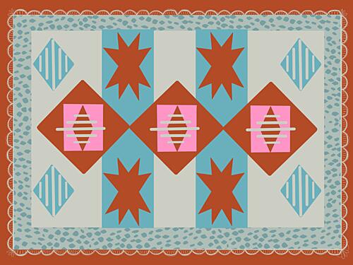 Colorful Geometric Stars Géométrique reproduction