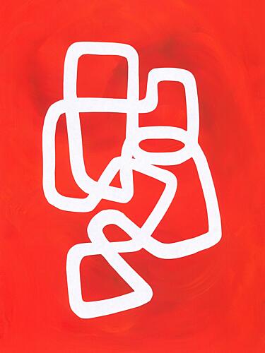Fluid White Shapes Art Print