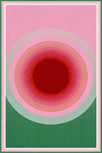 Deep Red Rising Sun Art Print