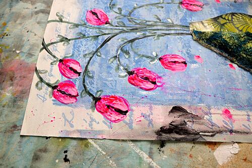 Vibrant Pink Blooms Art Print by Poovi Art