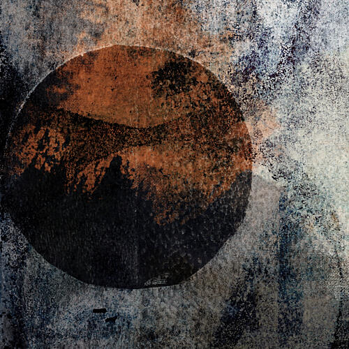 Terracotta Midnight Sun. Abstract Organic Shapes Art Print