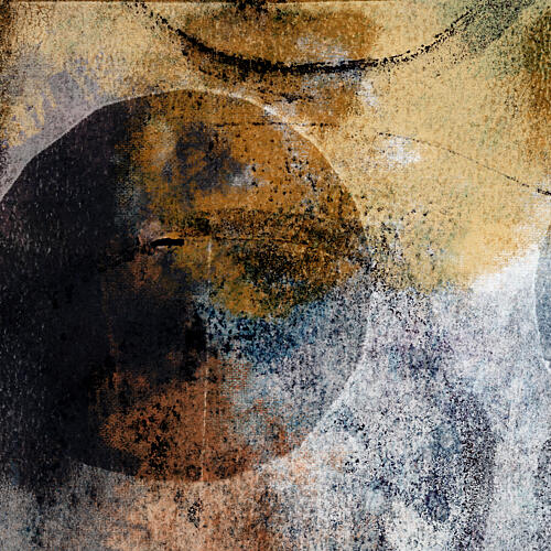 Textured Abstract Gold Blue Doré reproduction