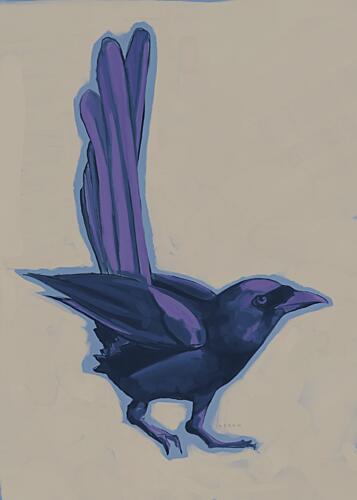 Dark Purple Crow Art Print by Josephin Hermsdorf