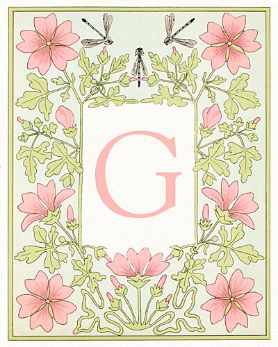 Elegant Pink Floral G Art Print by Wild Violets