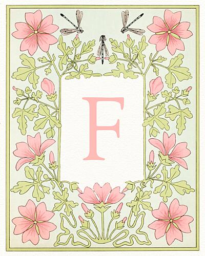 Elegant Floral F Art Print by Wild Violets