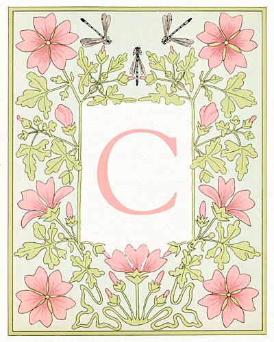 Botanical Initial C Art Print by Wild Violets