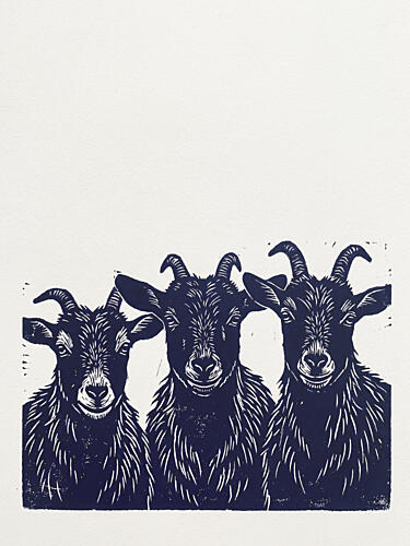 Three Curious Goats Art Print