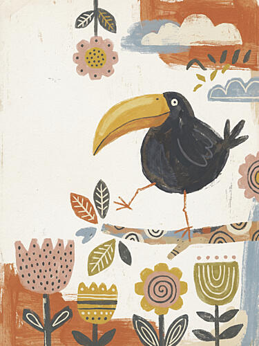 Happy Toucan Garden Art Print