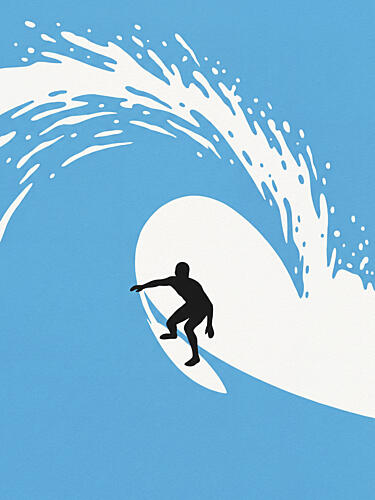 Surfer in the Tube Art Print