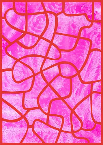 Bold Pink Organic Lines Art Print